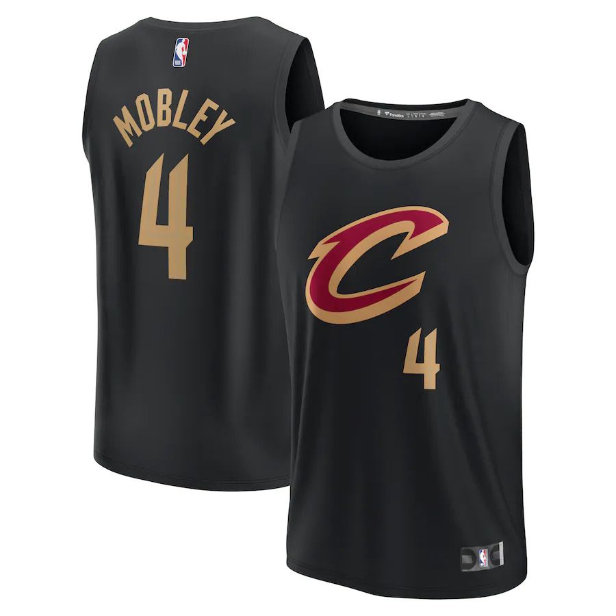 Men Cleveland Cavaliers #4 Evan Mobley Fanatics Branded Black Statement Edition 2022-23 Fast Break Replica Player NBA Jersey->customized nba jersey->Custom Jersey
